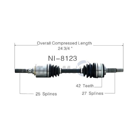 Surtrack Axle Cv Axle Shaft, Ni-8123 NI-8123